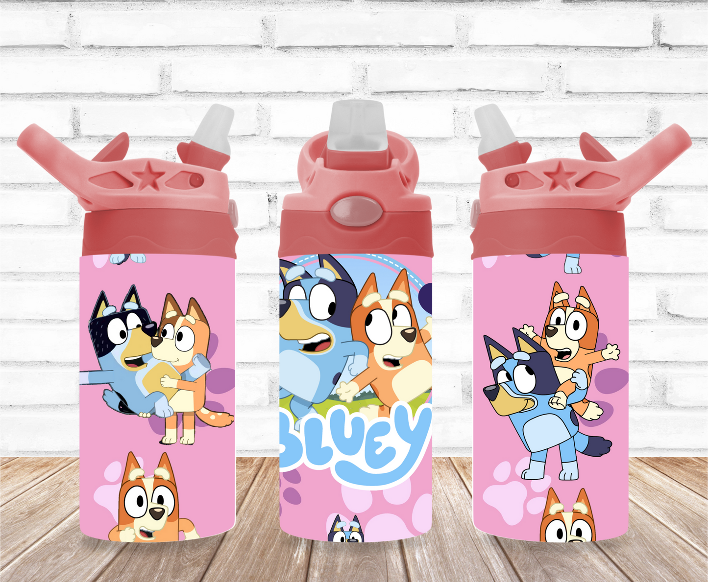 The Blue Dog with Pink Background Flip Top Tumbler