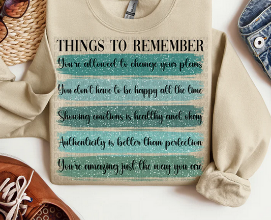 Things To Remember (Green)