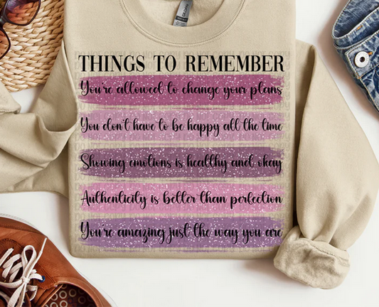 Things To Remember (Pink/Purple)