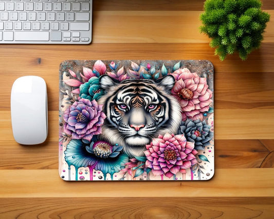 Tiger and Sunflower Mouse Pad