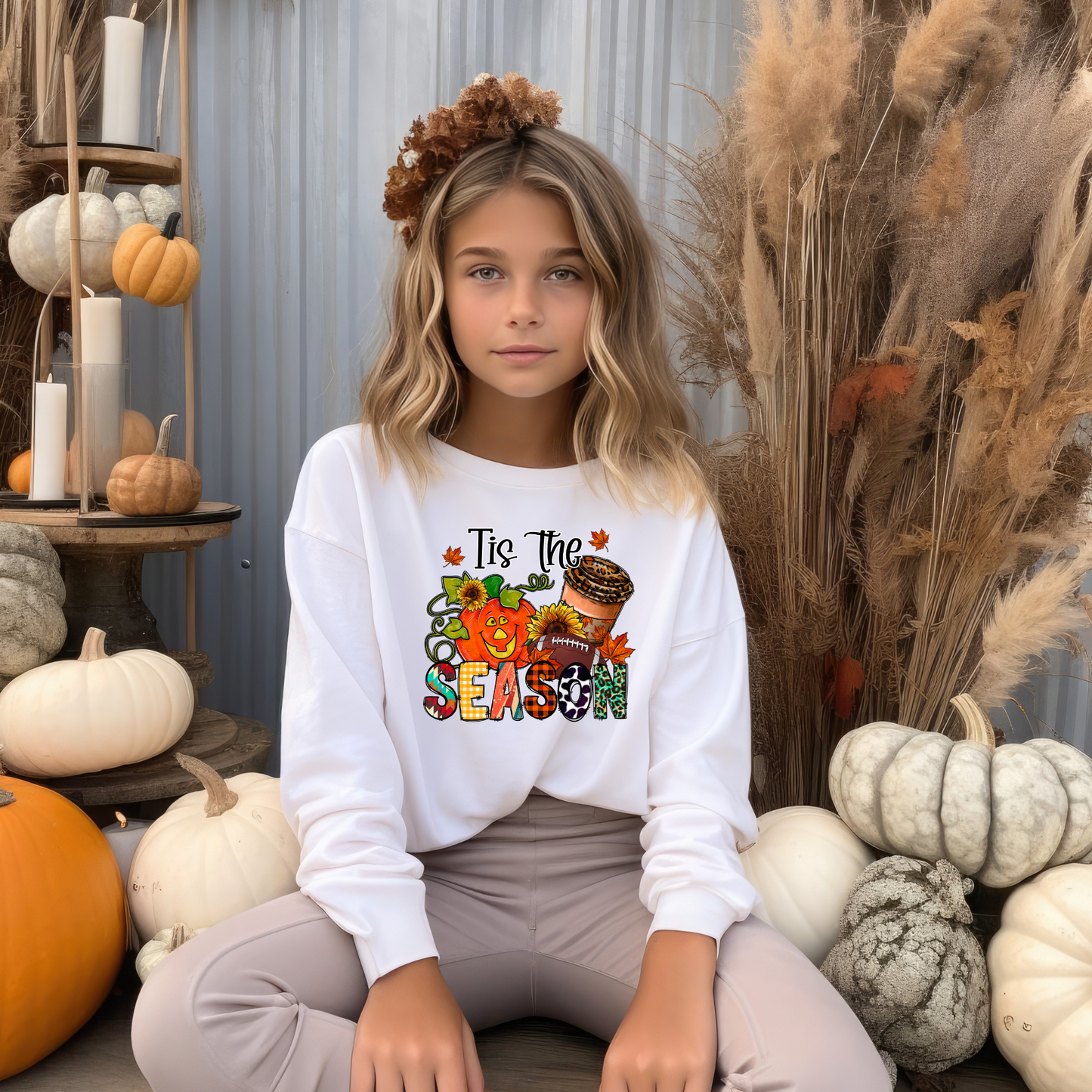 Tis the Season with Pumpkin Completed Shirt- Kid