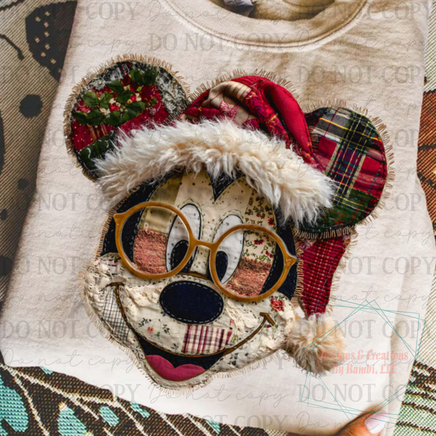 Trendy Patchwork Mouse Christmas