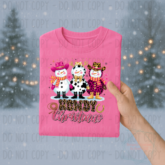 Trio of Western Snowman Christmas