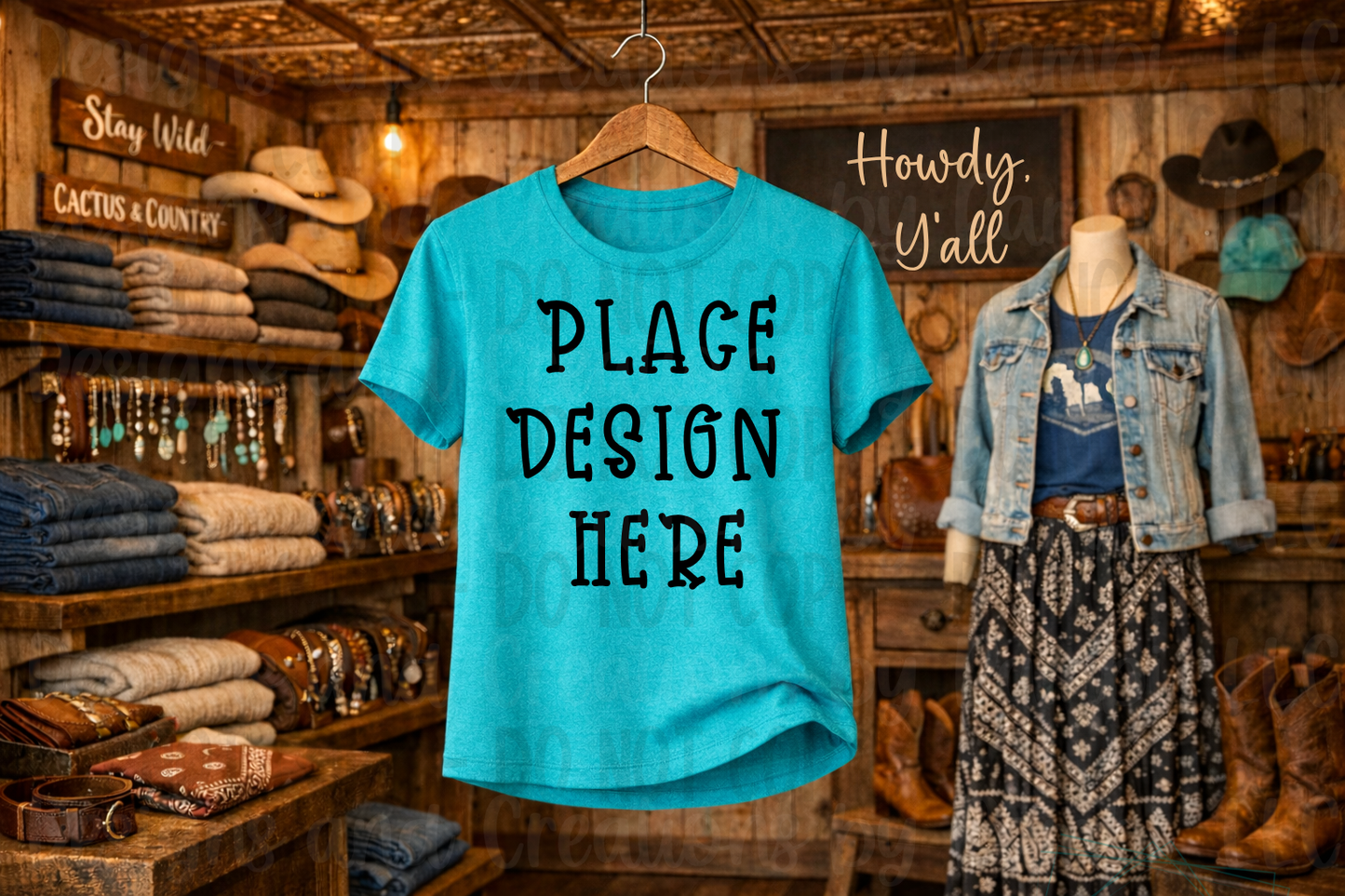 Rustic Western Style Gildan Apparel Mock Ups
