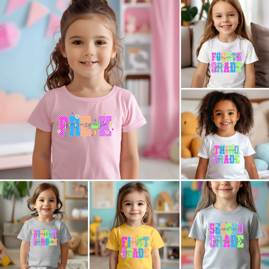 Vivid Checkered Back To School Grade Collection