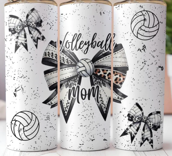 Volleyball Mom Bow Sublimation Tumbler