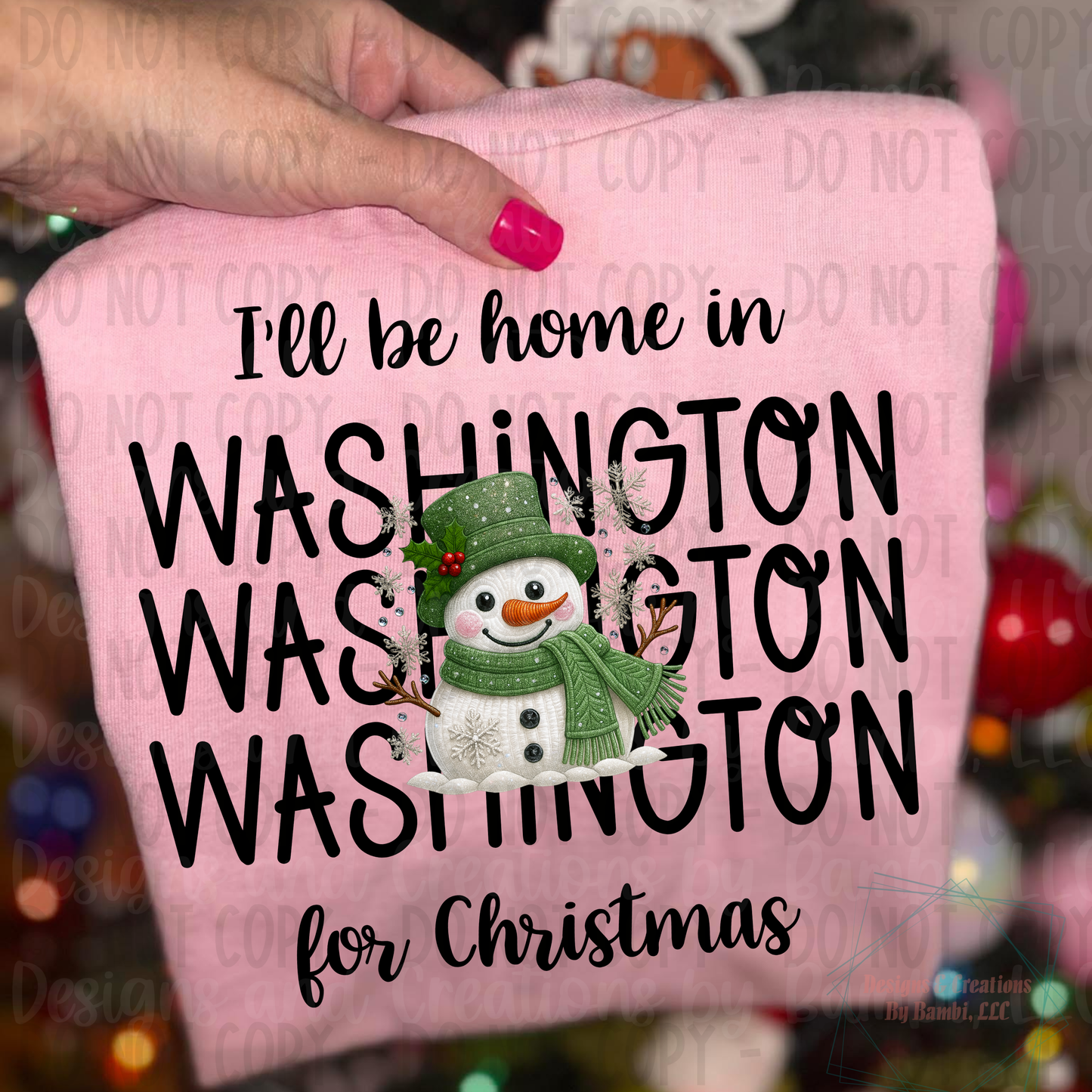 I'll Be Home in States Sage Snowman Black Font Digital Bundle