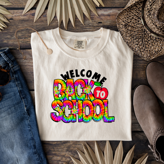 Welcome Back To School Bold Colors Tye Die