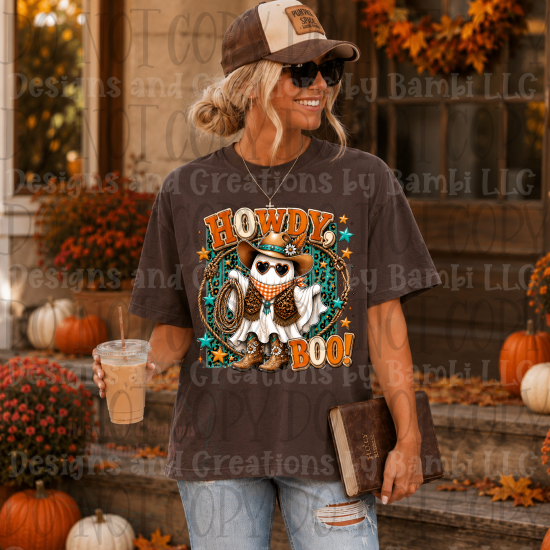 Western Howdy Boo with Ghost Cowboy
