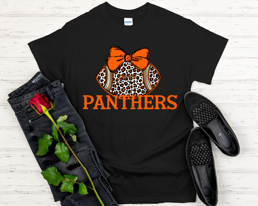 Black and Orange Leopard Football