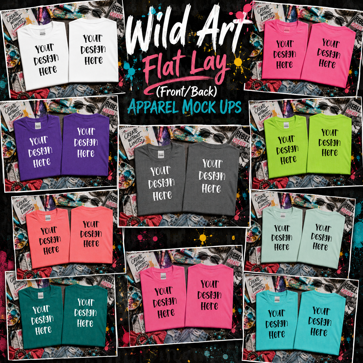 May-June-July Apparel Mock Up Drives (Large Variety of Themes, Brands, and Colors)