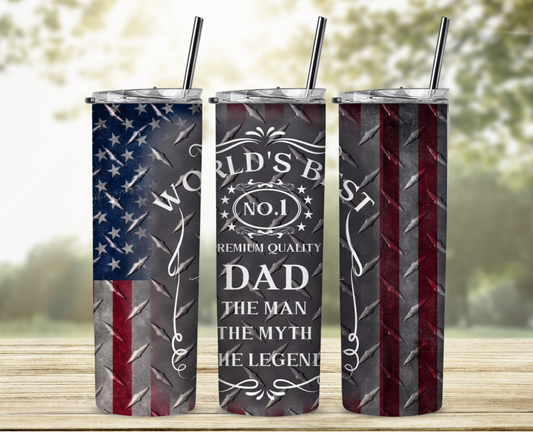 World's Best Dad Flag Sublimation Tumbler