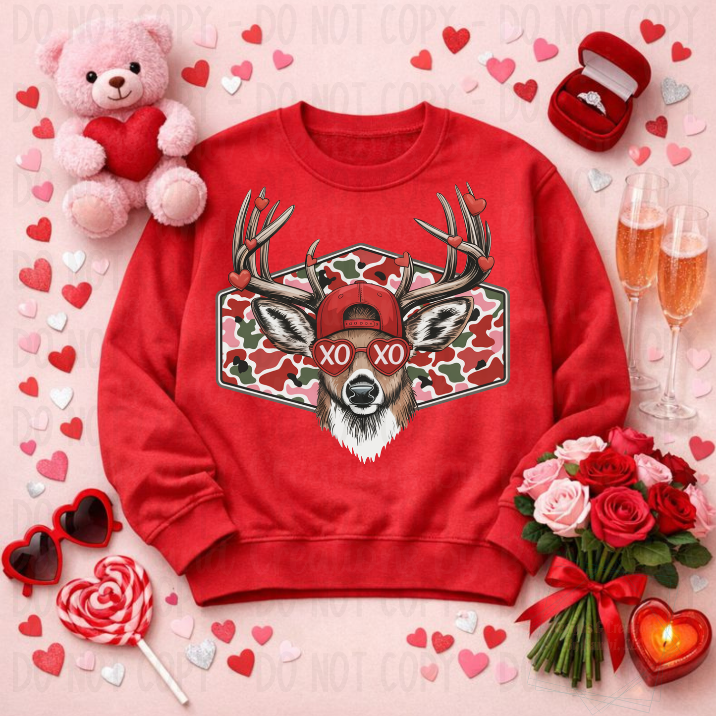 XOXO Deer and Camo Valentine