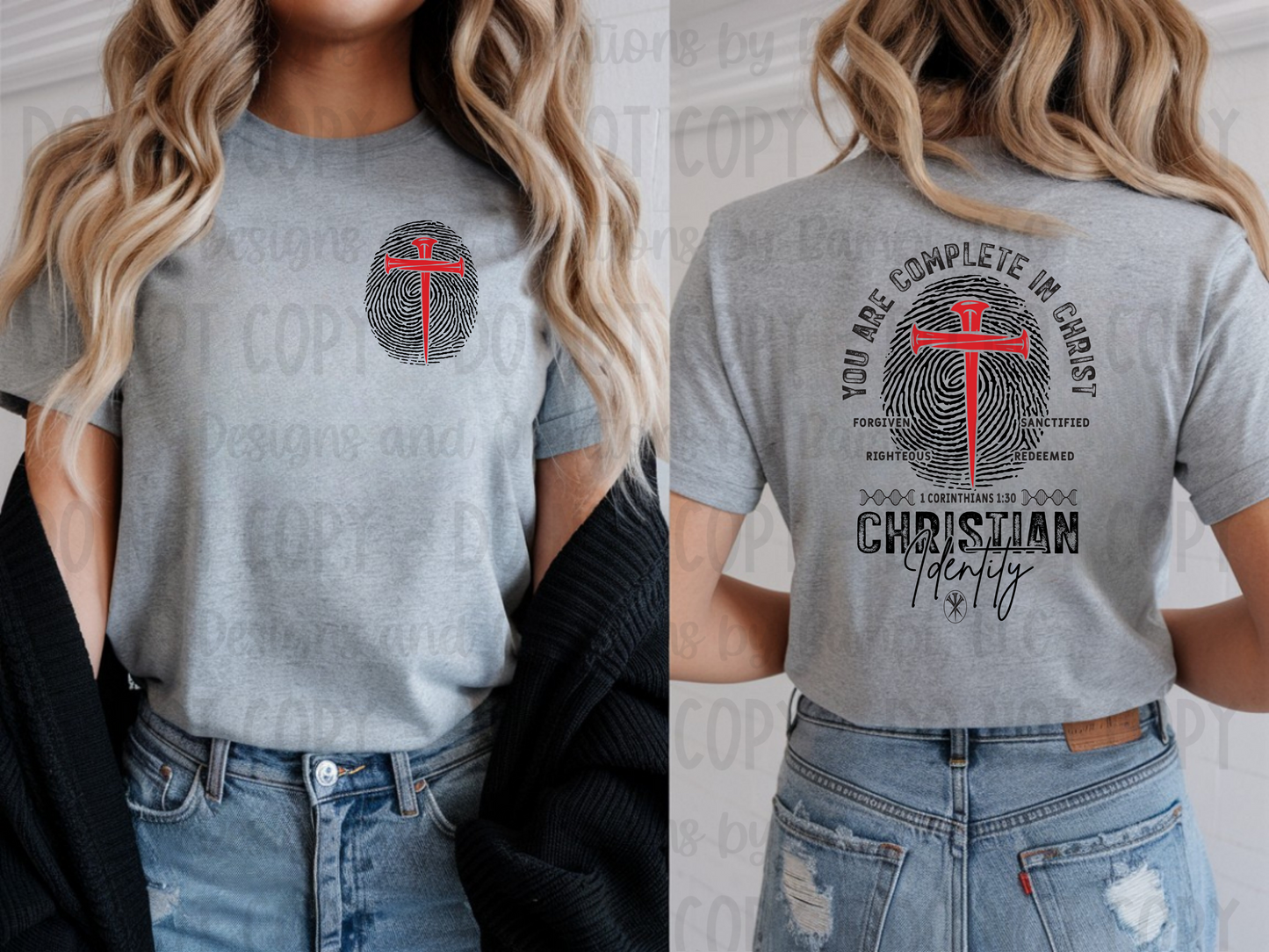 You Are Completed In Christ (Pocket/Back) Black Font