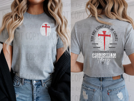 You Are Completed In Christ (Pocket/Back) Black and White Font