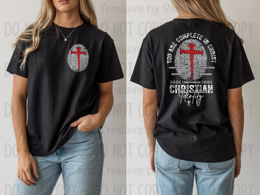 You Are Completed In Christ (Pocket/Back) White Font
