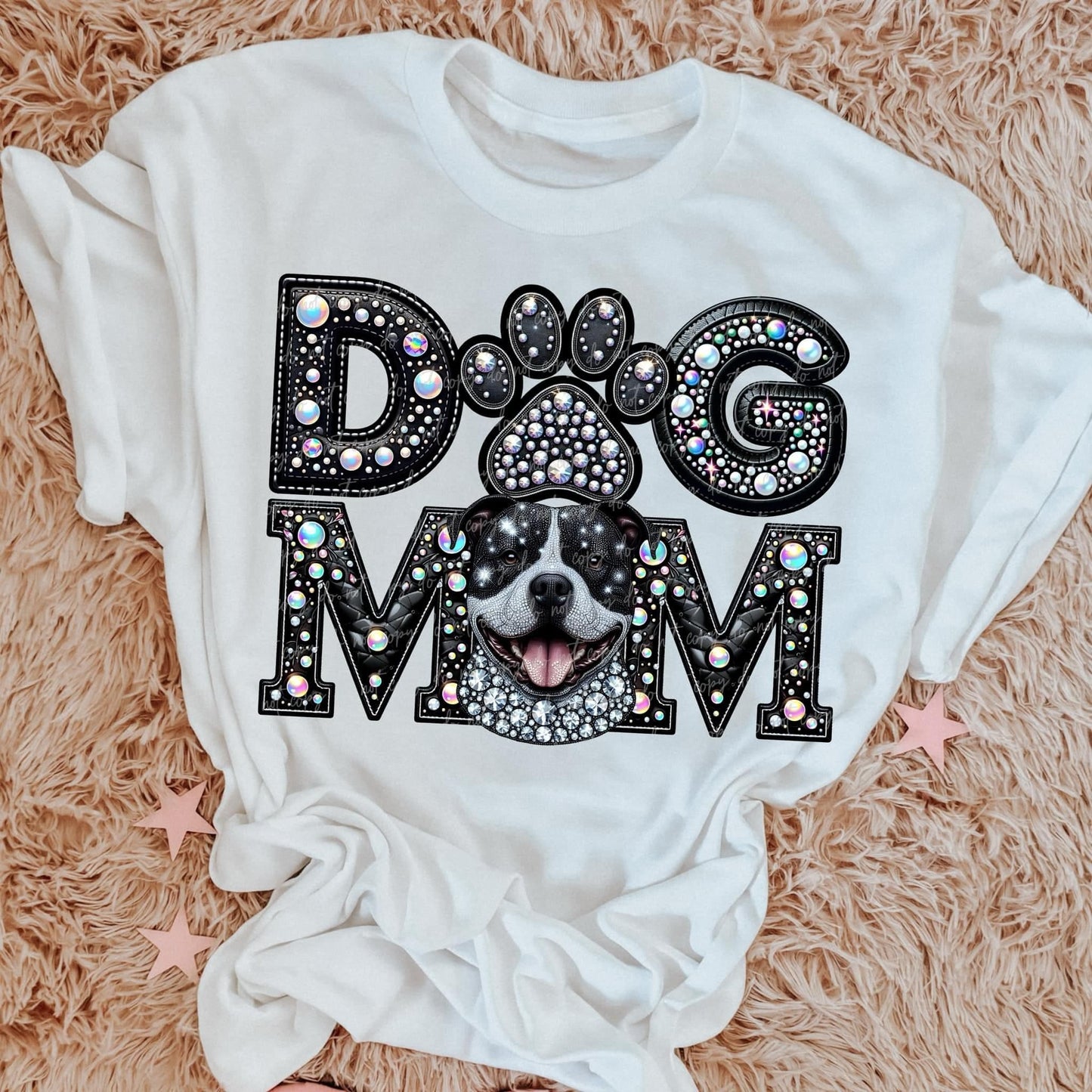Dog Mom Breeds Faux Sequin/Embroidery Collection