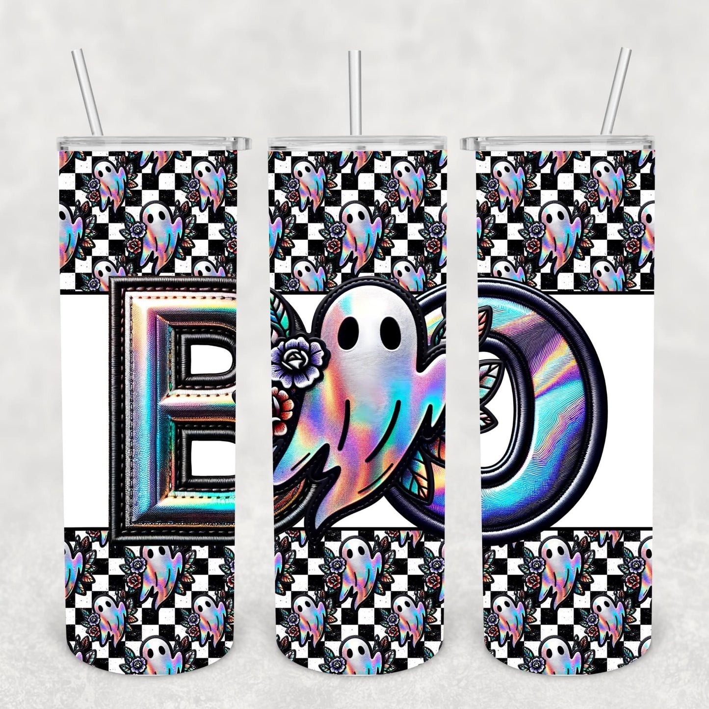 Holographic Boo with Ghost 20 oz Tumbler