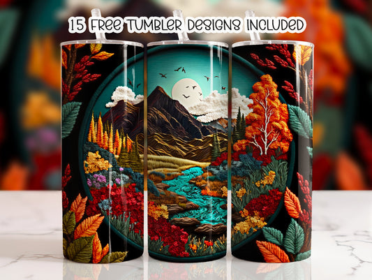 3D Mountain View Sublimated Tumbler