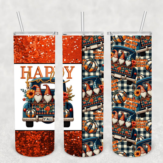 Happy Fall with Trio of Gnomes 20 oz Tumbler