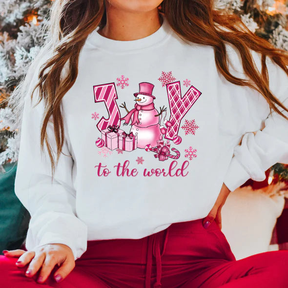 Joy to the World- Pink Snowman